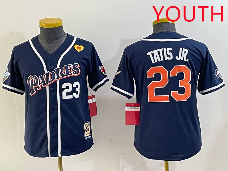 Youth 2025 San Diego Padres #23 Tatis jr Blue Throwback Game Nike MLB Jersey style 24->san diego padres->MLB Jersey